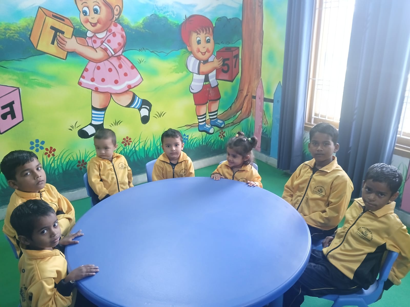 Children engaged in a group classroom activity